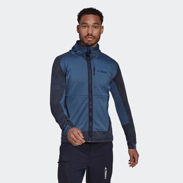 ADIDAS TERREX Athletic Fleece Jacket 'Tech Flooce' in Blue: front