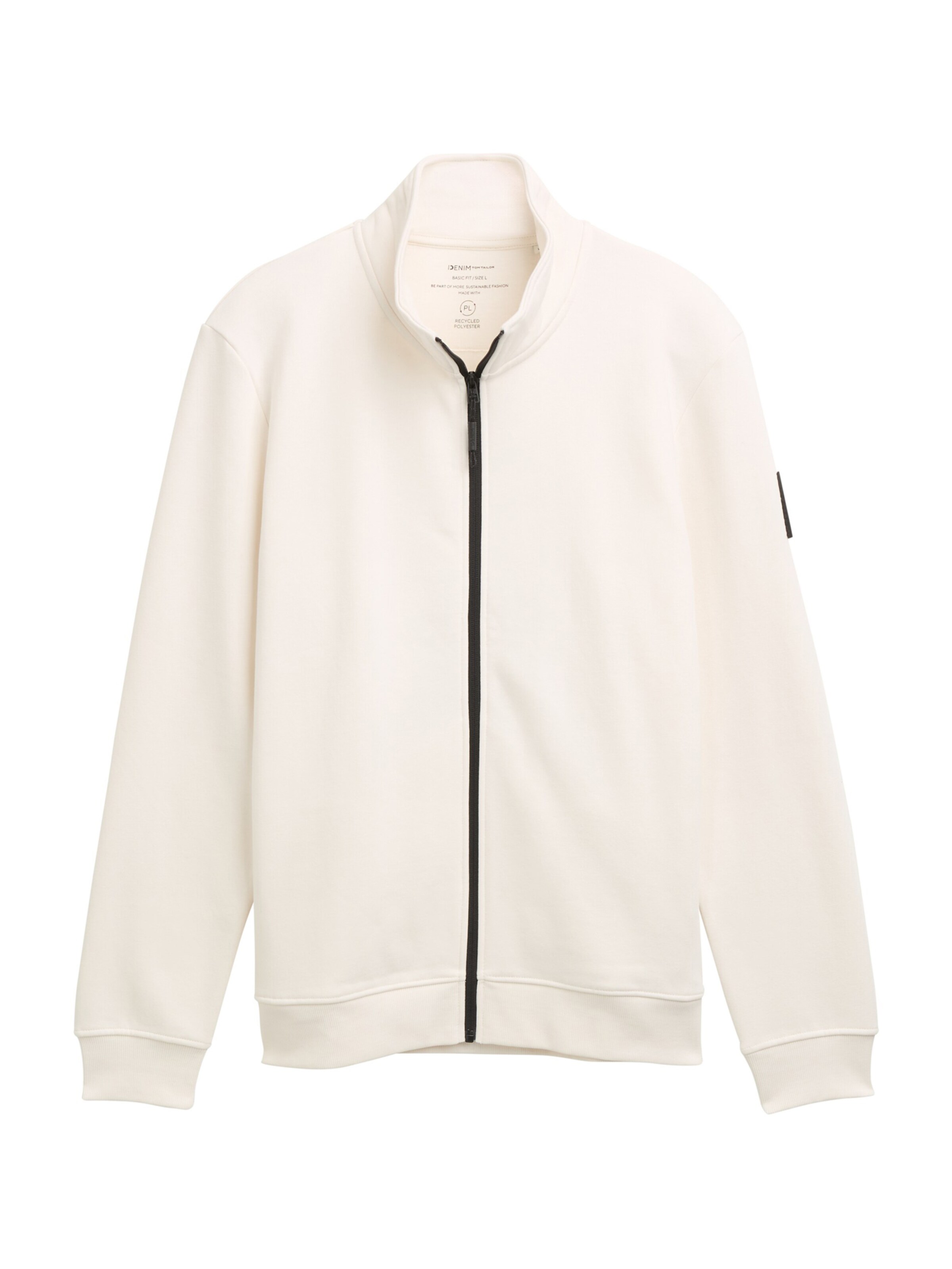 TOM TAILOR DENIM Sweatjacka i vit: framsida