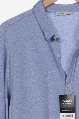 JACK & JONES Button Up Shirt in XXL in Blue