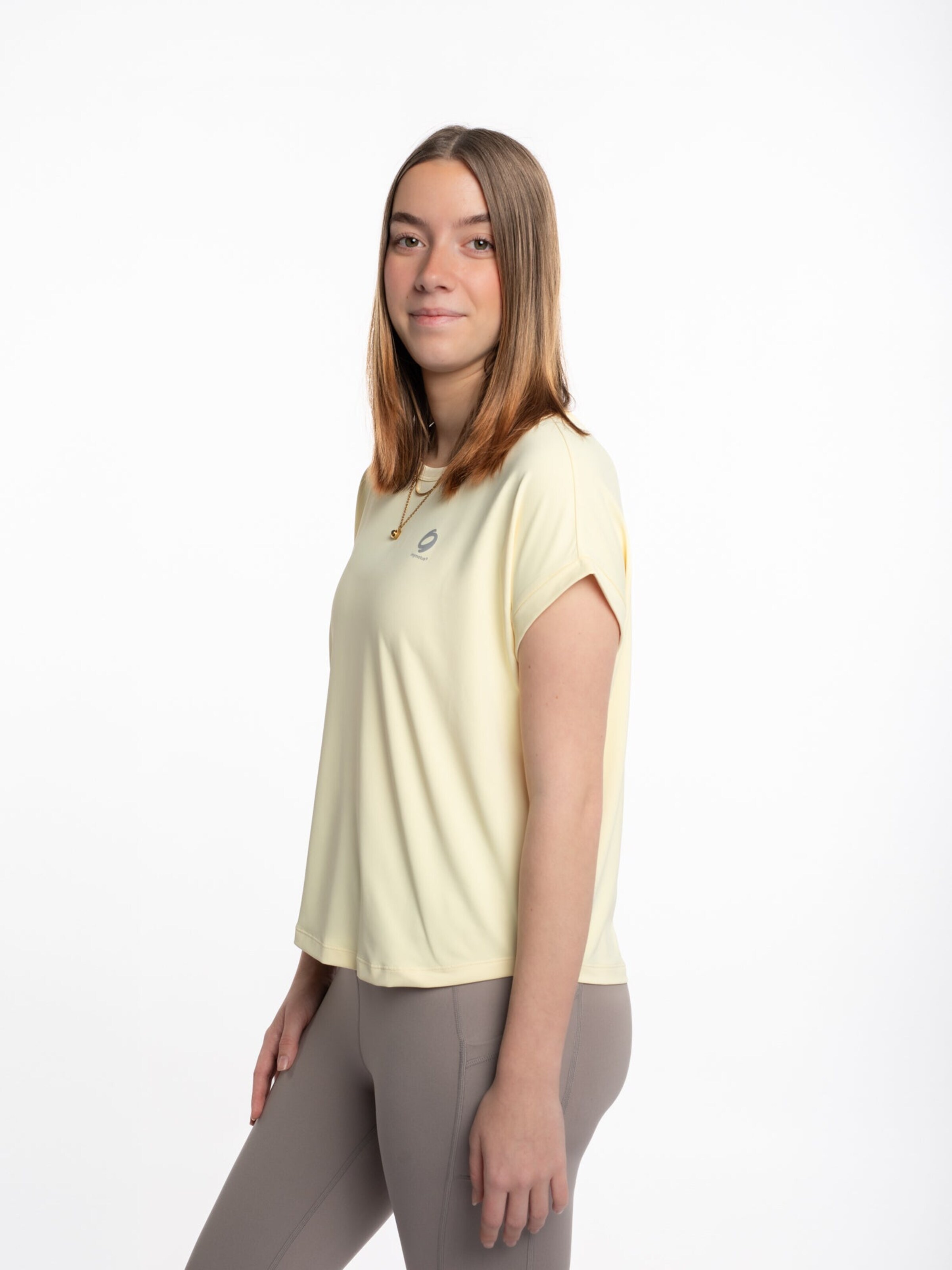 mymotus Shirt 'Mymotus® ladies V-neck T-shirt, Soft Yellow, YW20' in Yellow
