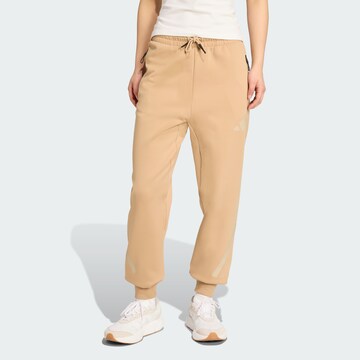 Effilé Pantalon de sport 'Z.N.E.' ADIDAS SPORTSWEAR en beige : devant