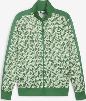 PUMA Zip-Up Hoodie 'T7' in Green: front