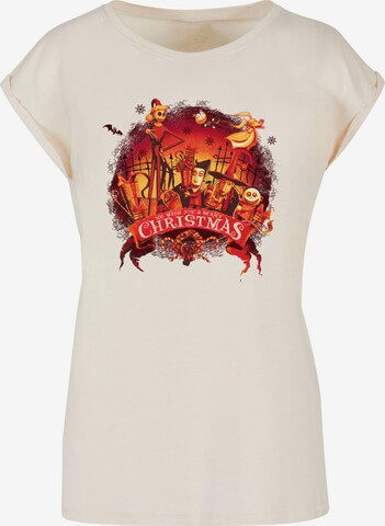 ABSOLUTE CULT T-Shirt 'The Nightmare Before Christmas - Scary Christmas' in Beige: predná strana