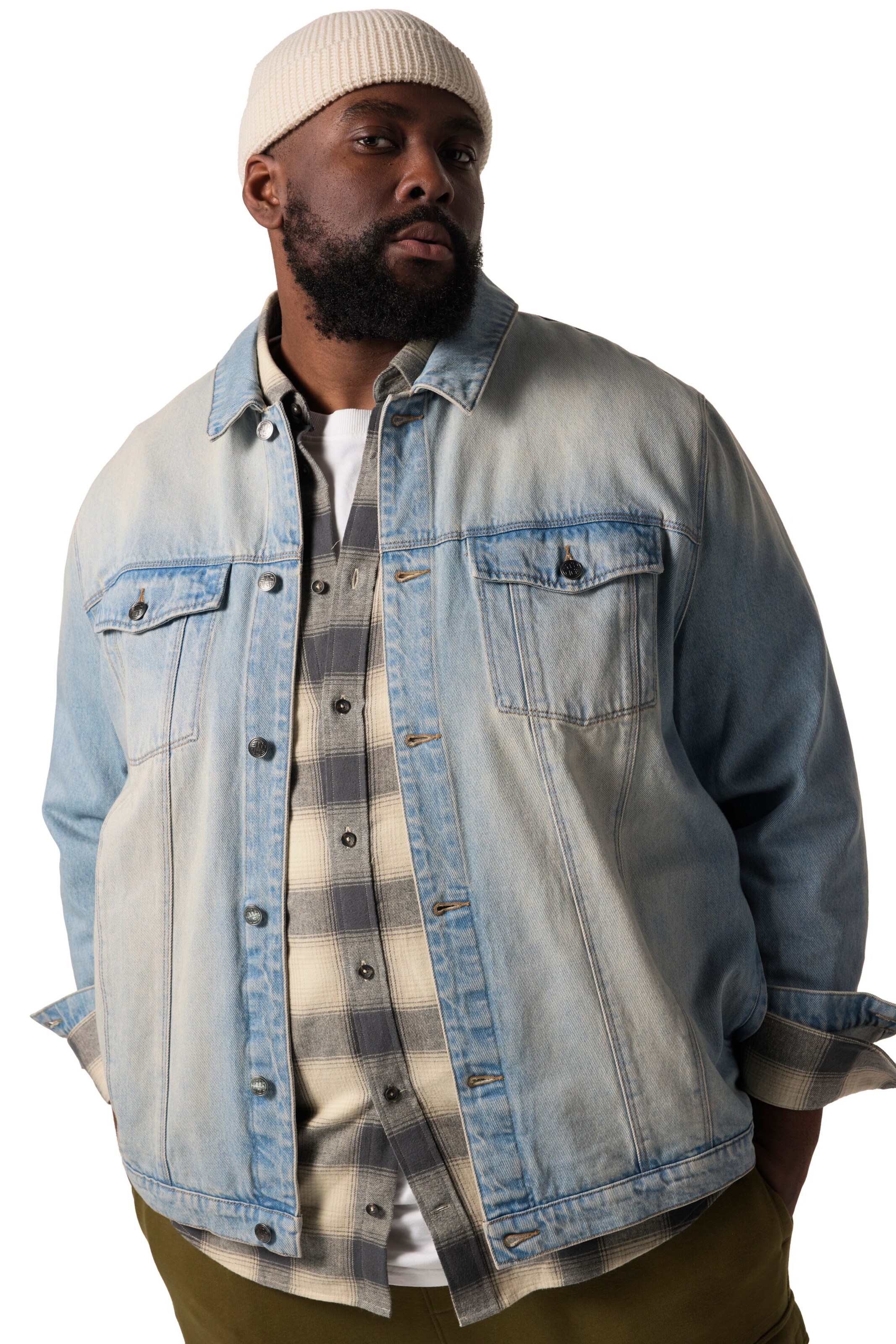 STHUGE Tussenjas in Blauw: voorkant