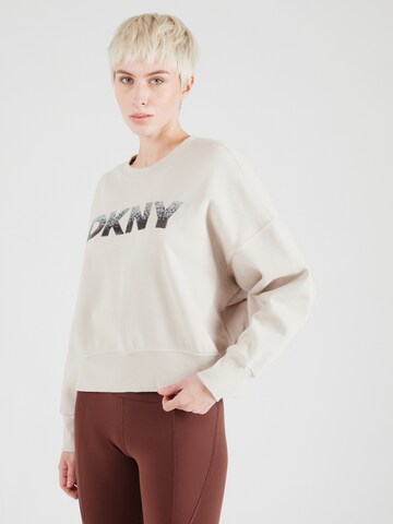 DKNY Performance Αθλητική μπλούζα φούτερ σε μπεζ: μπροστά