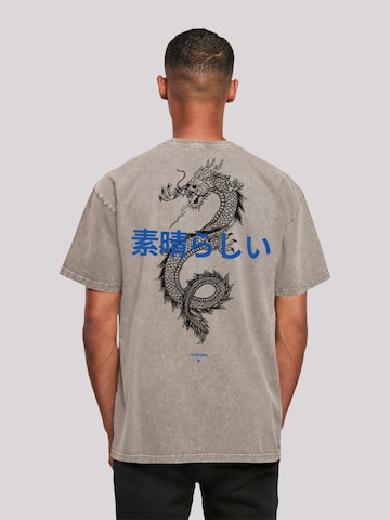 F4NT4STIC T-Shirt 'Drache' in Grau: Vorderseite