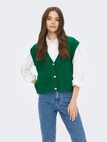 ONLY Knitted Vest in Green: front