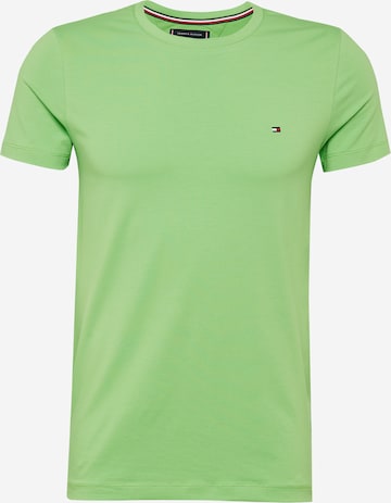 TOMMY HILFIGER Slim fit T-shirt i grön: framsida