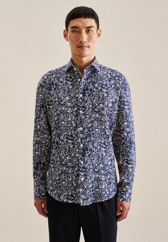 SEIDENSTICKER Slim fit Button Up Shirt in Blue