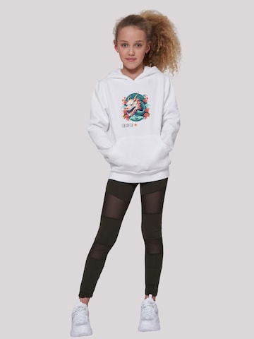 F4NT4STIC Sweatshirt 'Drache mit Blumen' in Weiß