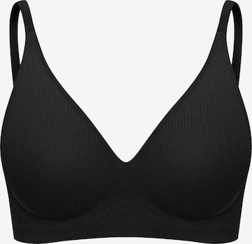 Reggiseno 'Rib Comfort Push-Up BH' di cfab in nero: frontale