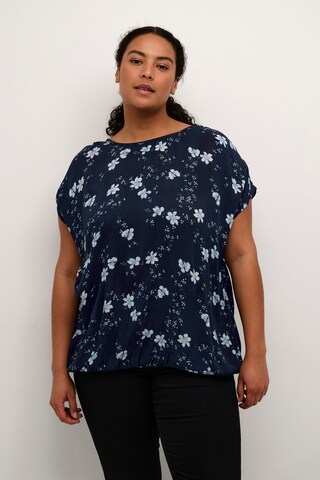 KAFFE CURVE Blouse 'Stella' in Blauw: voorkant