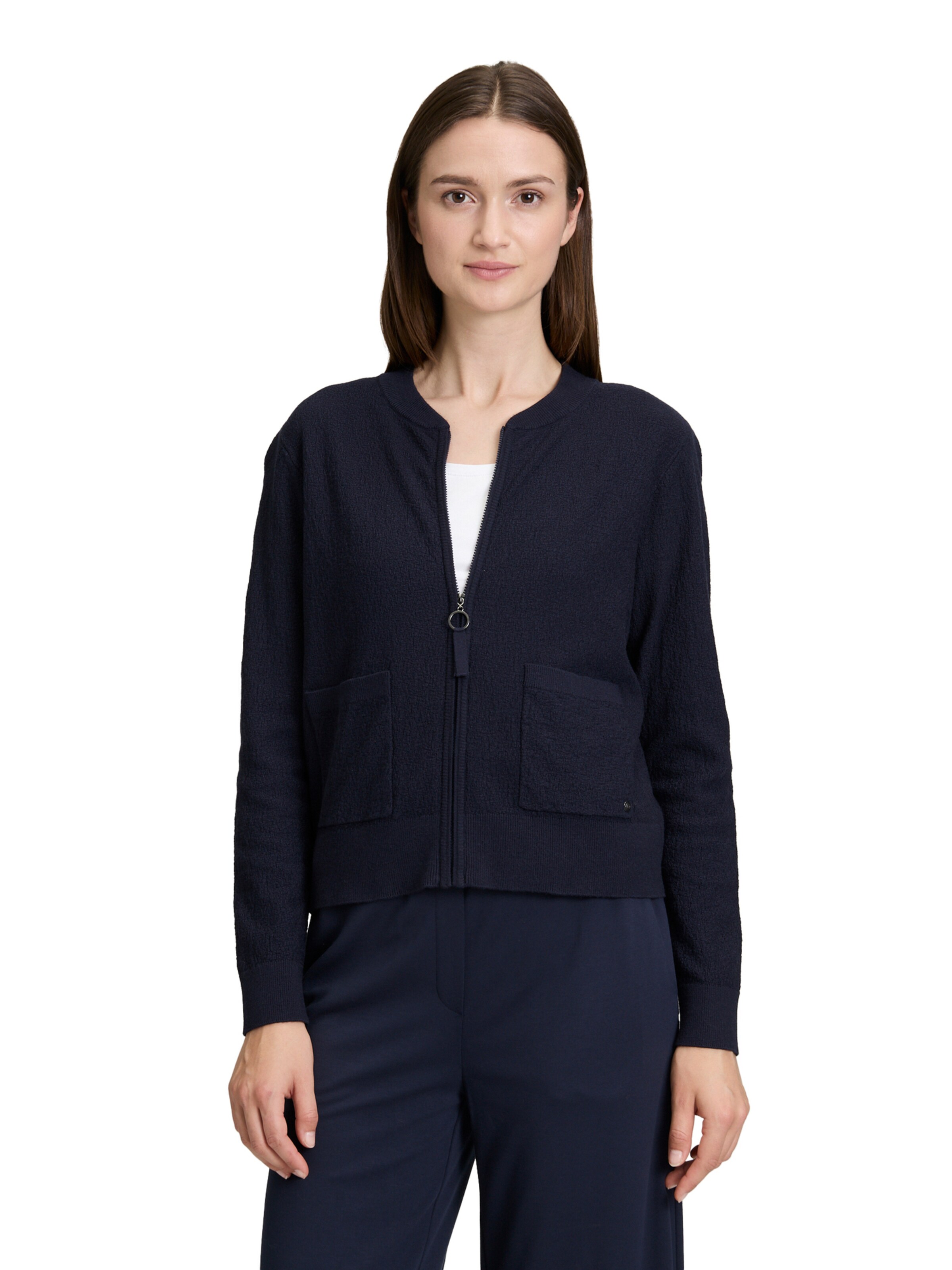 Betty & Co Gebreid vest in Blauw: voorkant