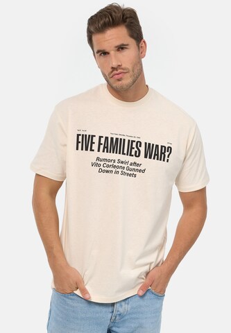 Recovered T-Shirt 'The Godfather New York 1945 Relaxed' in Beige: Vorderseite