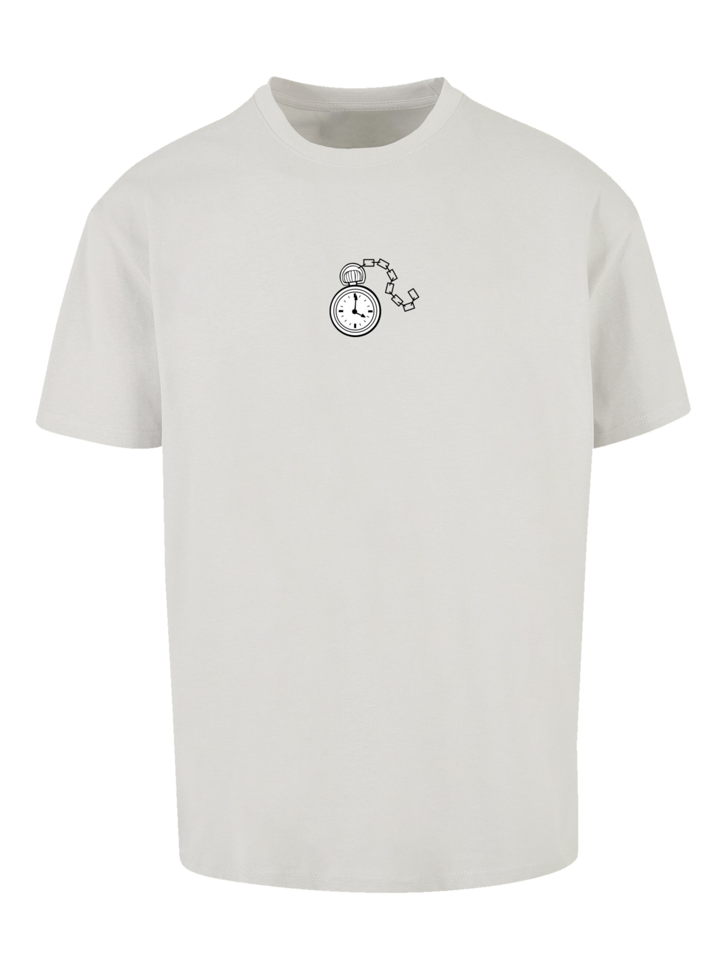 T-Shirt 'Alice im Wunderland Uhr Hase Heroes of Childhood' F4NT4STIC en gris : devant