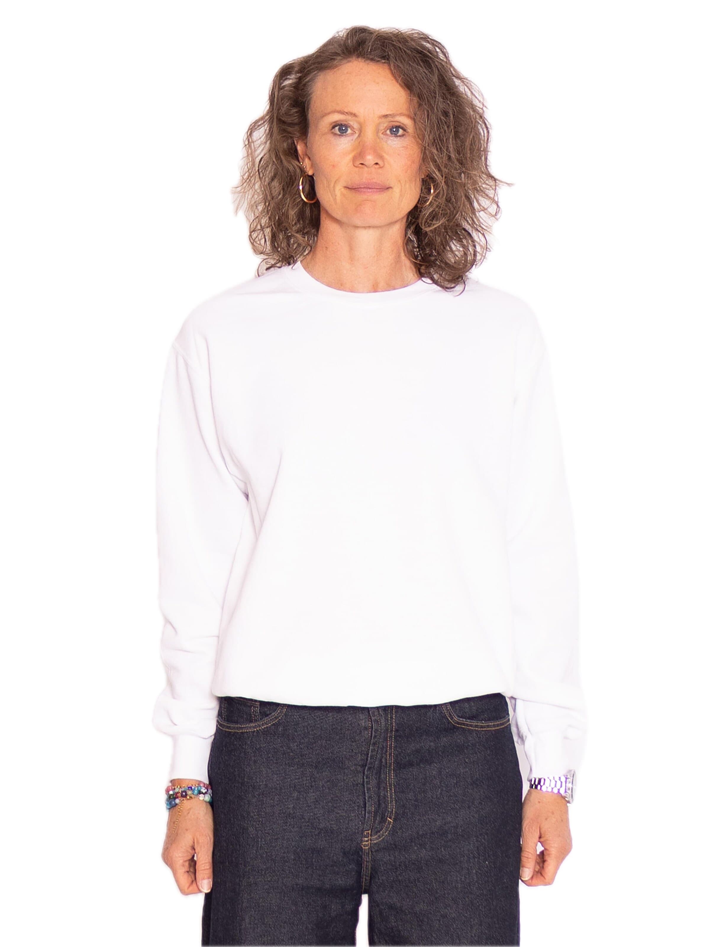 Felpa 'Crewneck sweatshirt' di FRUIT OF THE LOOM in bianco