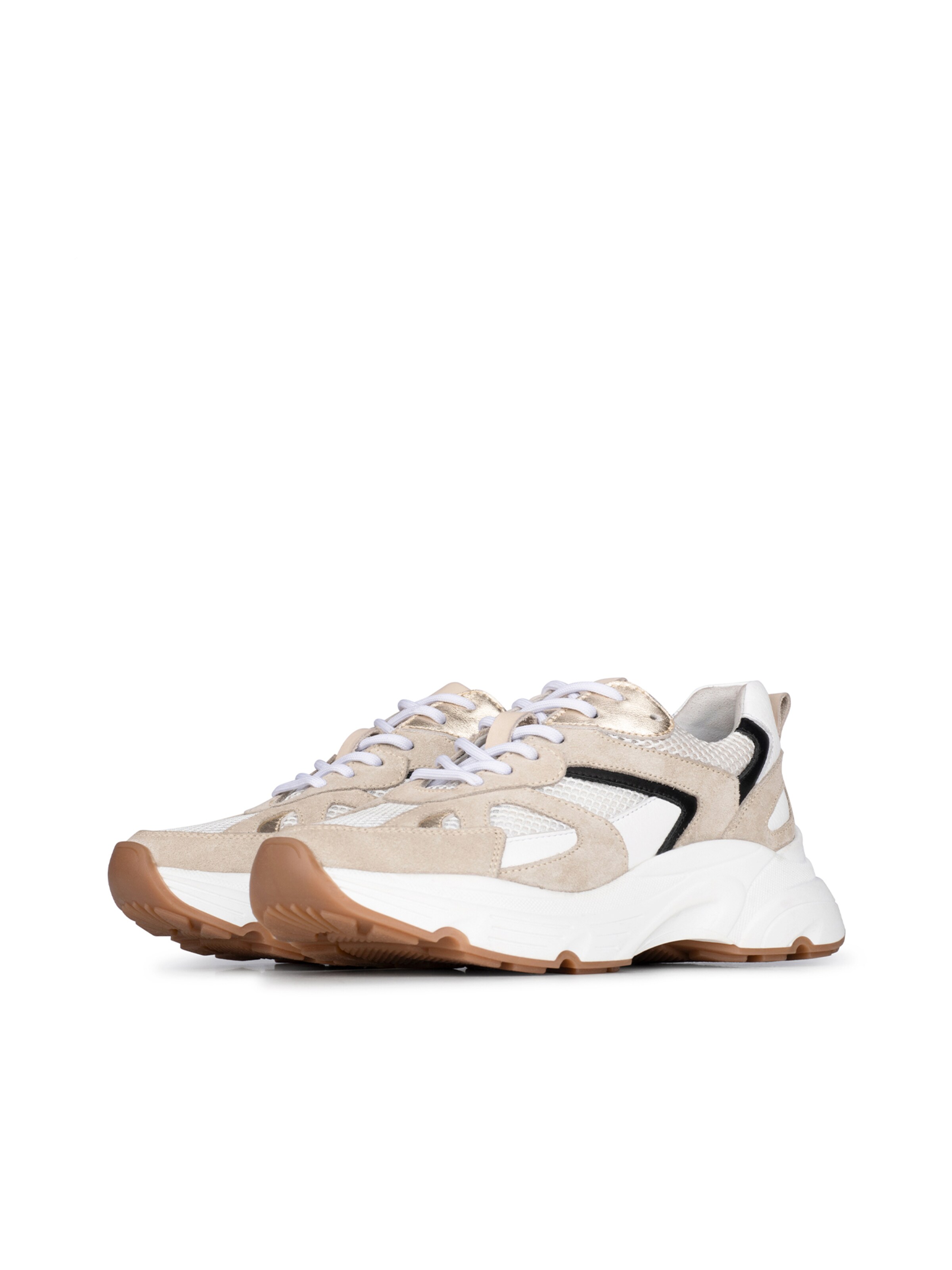 PS Poelman Sneakers laag in Beige