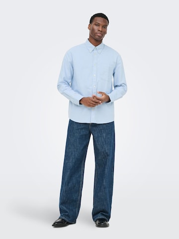 Coupe regular Chemise 'ONSOXFORD' Only & Sons en bleu