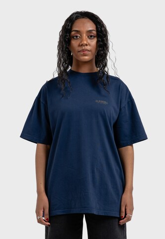 Oldskull Shirt 'Peach Dyed Basic Oldskull' in Blue: front