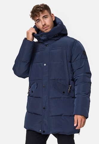 INDICODE JEANS Winterparka 'Kasper' in Blauw: voorkant