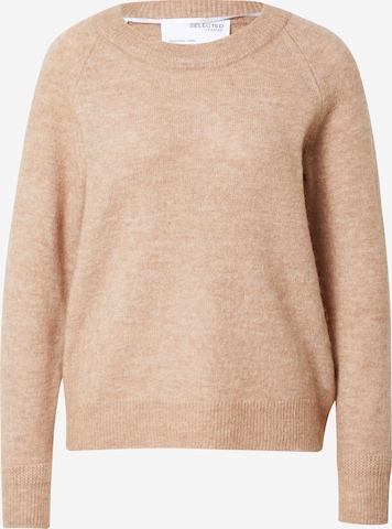 SELECTED FEMME Sweater 'Lulu' in Brown: front