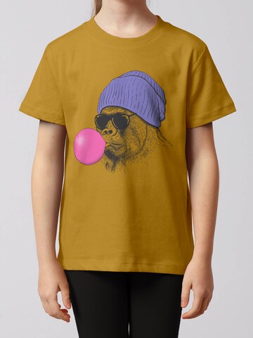 watabout.kids Shirt ' Gorilla Kaugummi ' in Geel: voorkant