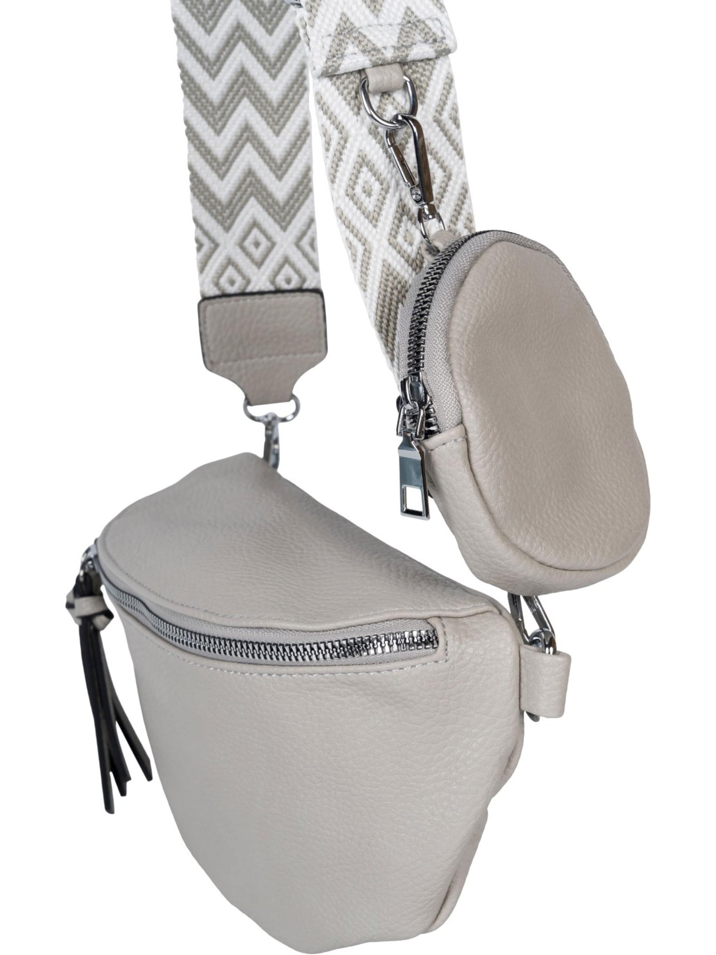 styleBREAKER Umhängetasche '2-Teiliges Set Halbmond Crossbody Bag'‌‌‌‌ in Grau
