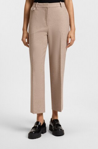 HUGO Loose fit Pleat-Front Pants 'Henore' in Beige: front