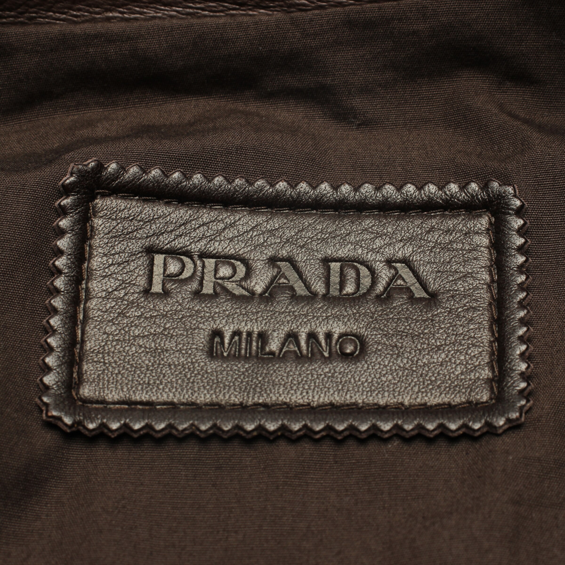 PRADA Lederjacke / Ledermantel L-XL in Braun