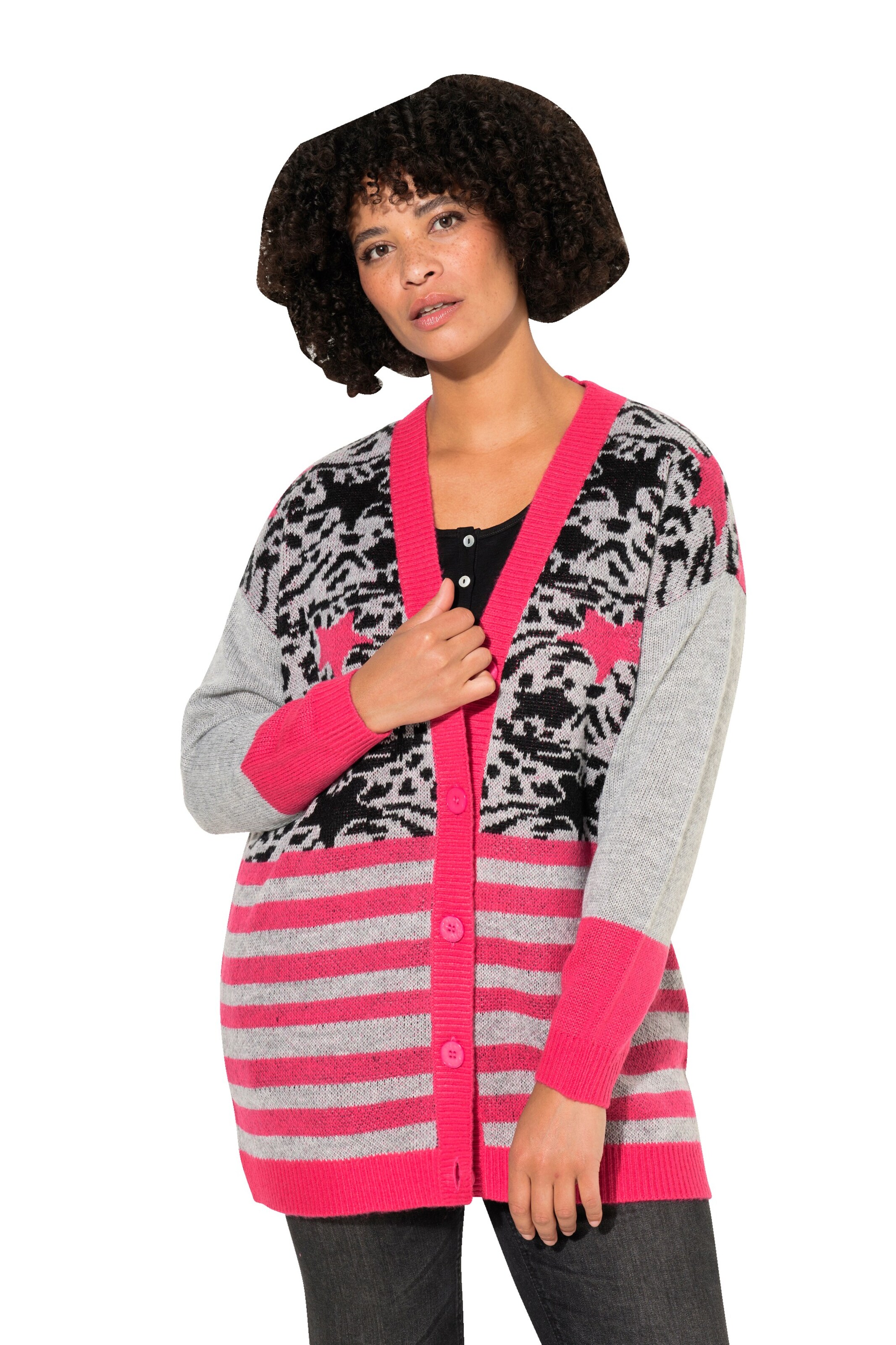 Angel of Style Strickjacke in Grau: Vorderseite