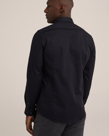 WE Fashion Slim Fit Hemd in Schwarz