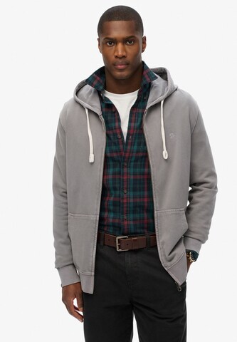 Superdry Sweat jacket 'Essential' in Grey: front