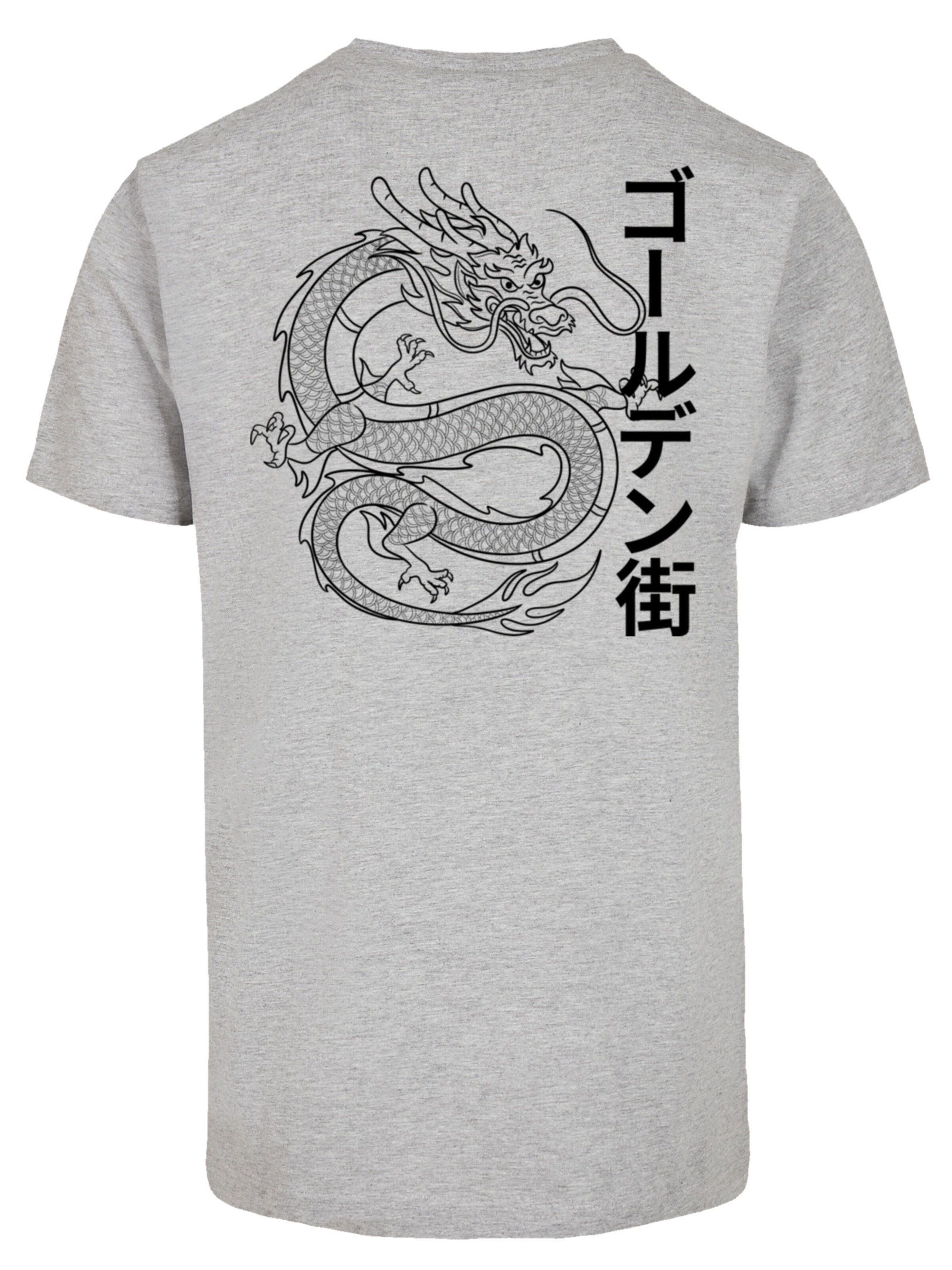 F4NT4STIC Shirt 'Drache Golden Gai' in Grijs