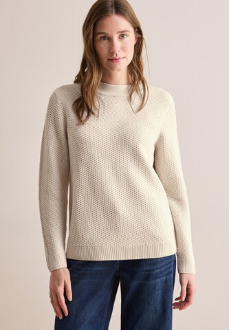 CECIL Two-Tone Pullover mit Struktur in Beige: Vorderseite