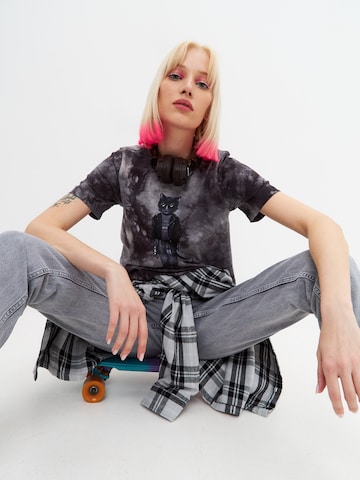 T-shirt 'Rocker Cat' Cat e Lolette en gris