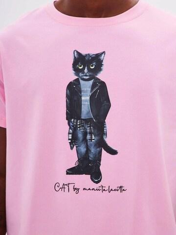 Cat e Lolette Shirt 'Rocker Cat' in Pink