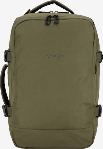 Worldpack Backpack 'BestWay' in Green: front