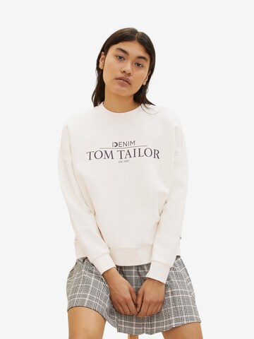 TOM TAILOR DENIM - Sweatshirt em branco: frente