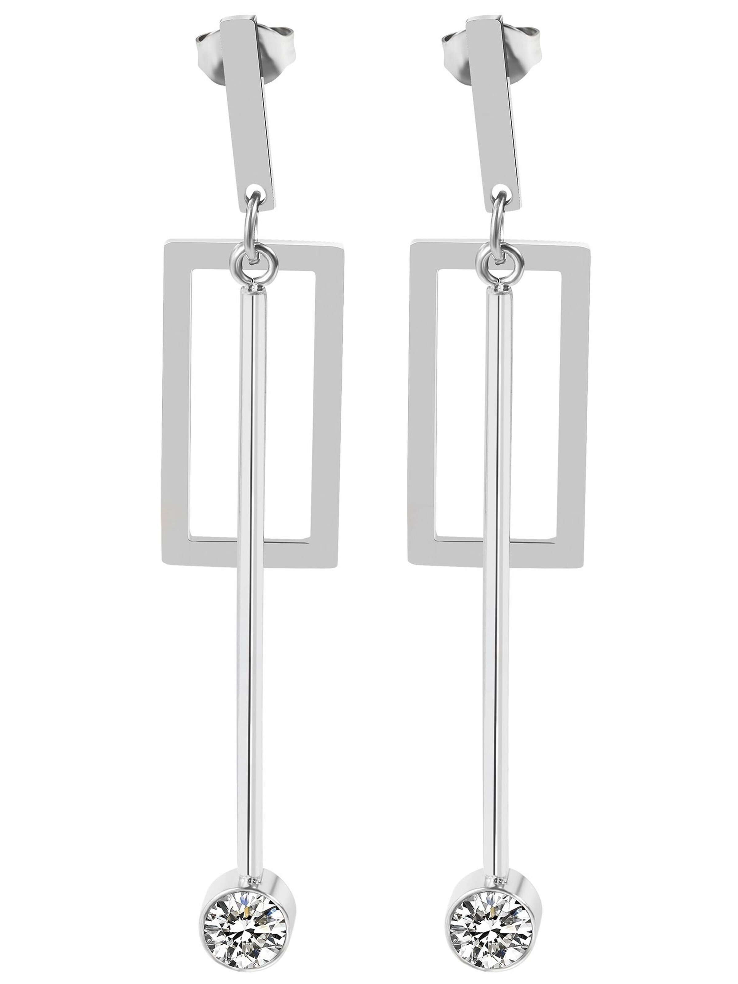 Akzent Earrings 'Danica, langlebig' in Silver: front