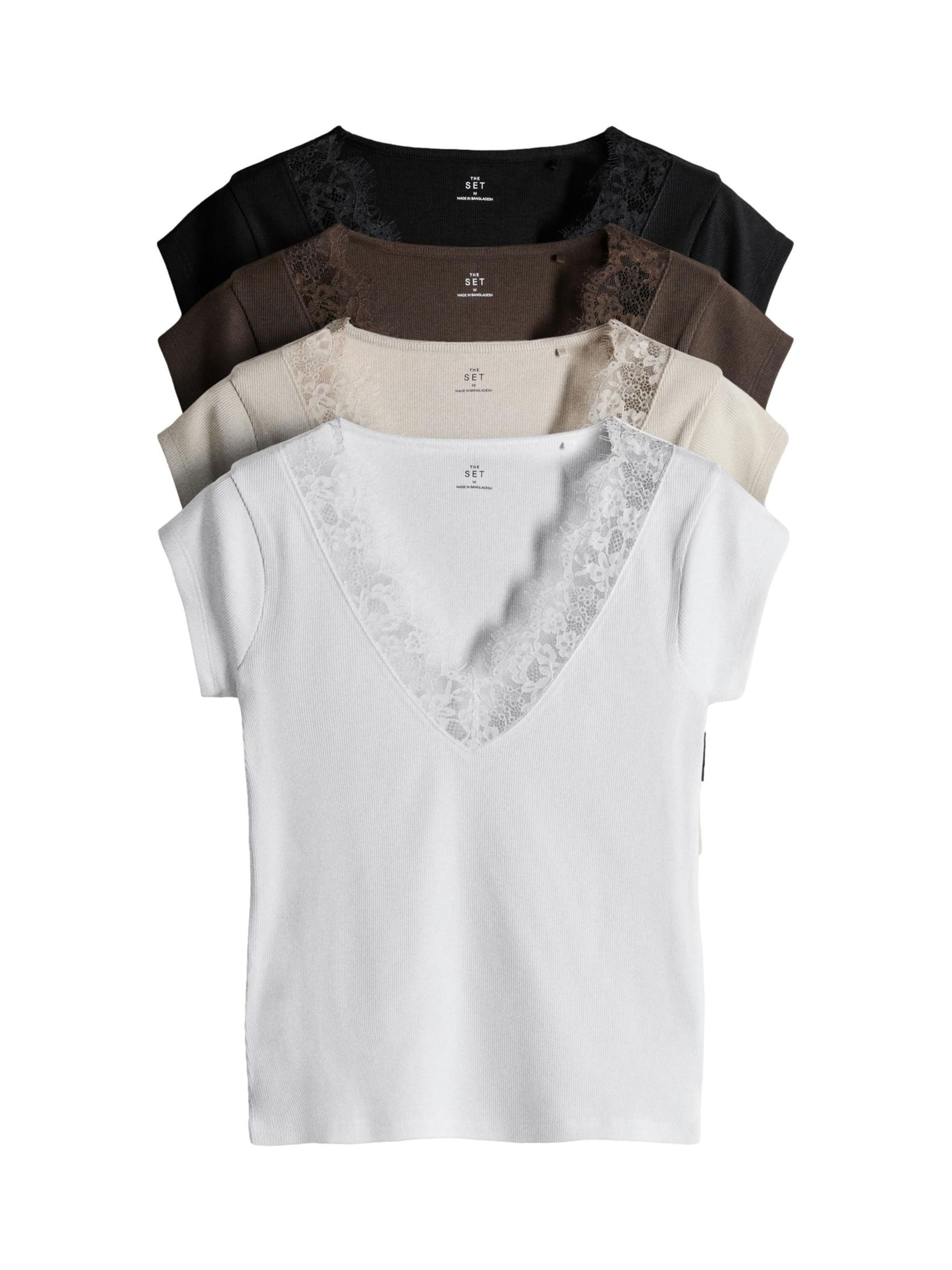 The Set T-Shirt in Beige: Vorderseite