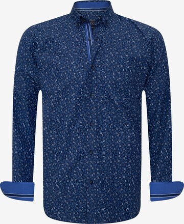 Coupe slim Chemise 'Mechelen' Sir Raymond Tailor en bleu : devant