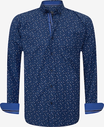 Coupe slim Chemise 'Mechelen' Sir Raymond Tailor en bleu : devant