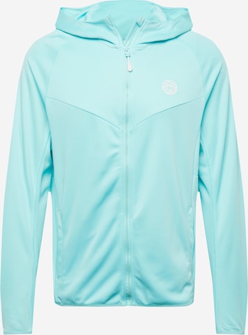 BIDI BADU Athletic Zip-Up Hoodie in Blue: front