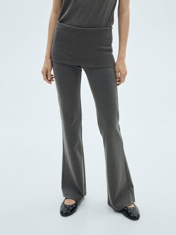 MANGO Flared Pants 'LEA' in Grey: front
