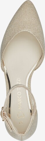 MARCO TOZZI Дамски обувки на ток с отворена пета в злато