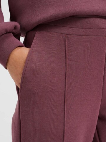 WE Fashion Loosefit Kalhoty s puky – fialová