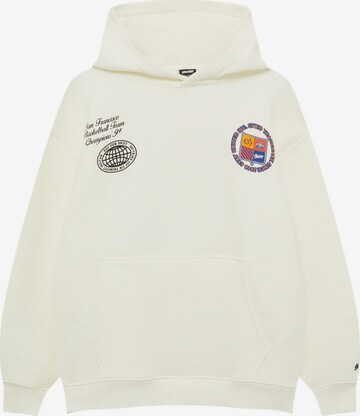 Pull&Bear Sweatshirt in White: front