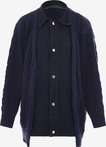 SANIKA - Casaco de malha em azul: frente