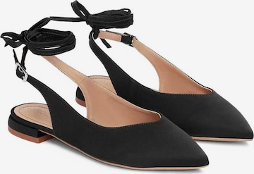 Kazar Ballet Flats with Strap in Black