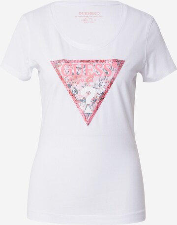 GUESS - Camiseta en blanco: frente